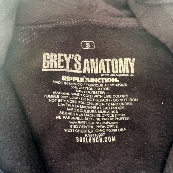 Grey’s Anatomy Navy Blue Zip Up Hoodie Sweatshirt - Picture 5 of 6